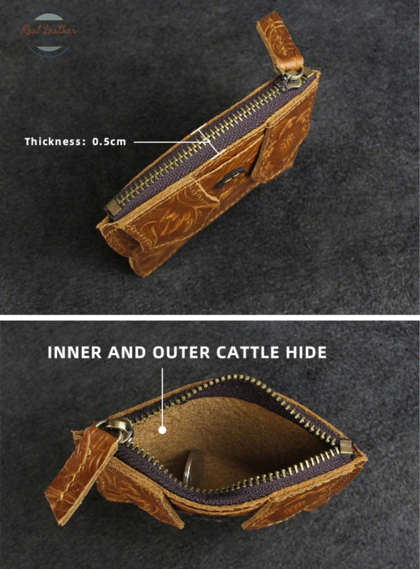 Genuine Leather Cute Cat Coin Purse