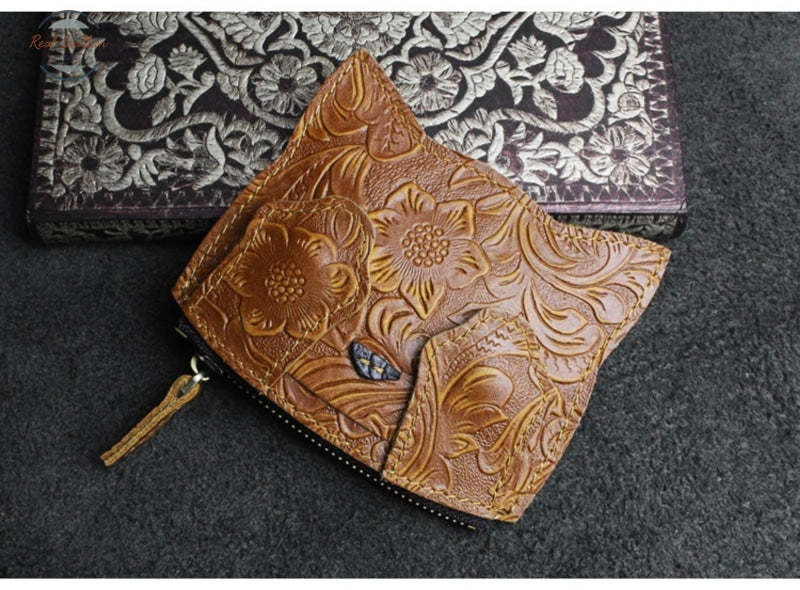 Genuine Leather Cute Cat Coin Purse
