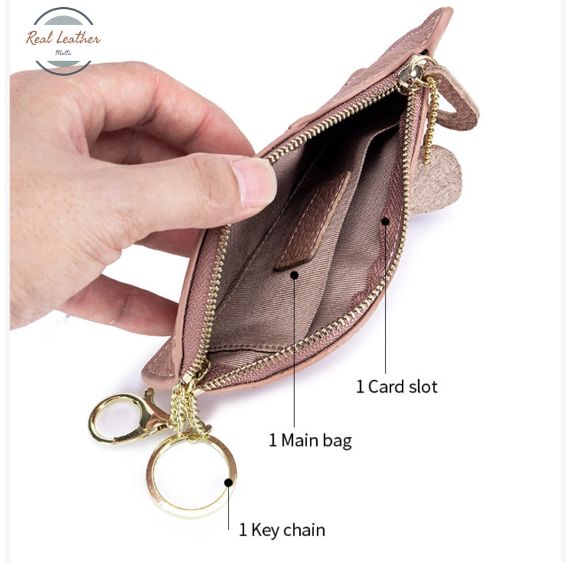 Genuine Leather Cute Cat Coin Purse Coin Purse