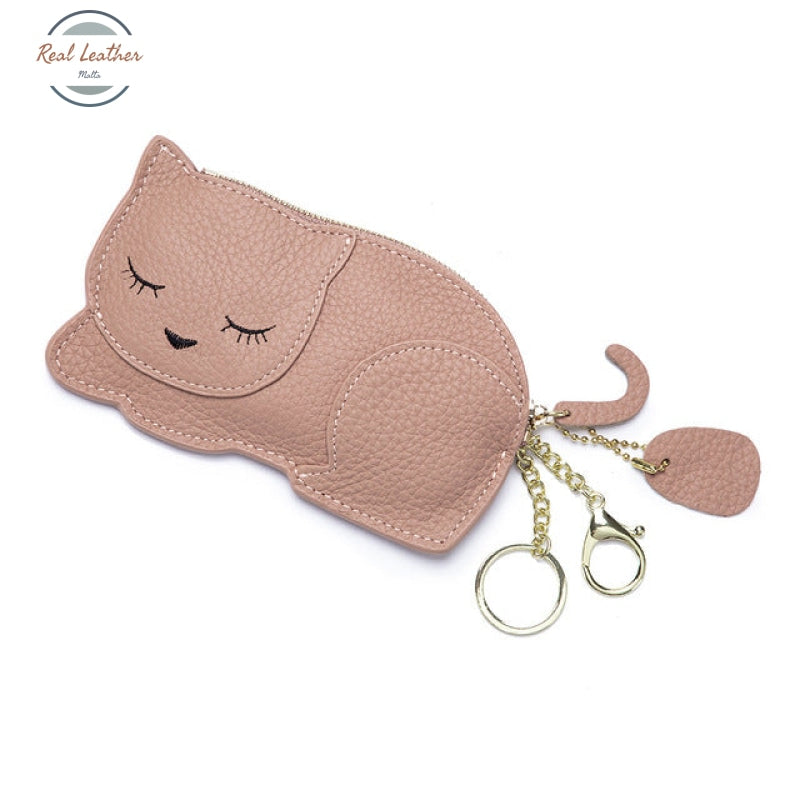 Genuine Leather Cute Cat Coin Purse Coin Purse
