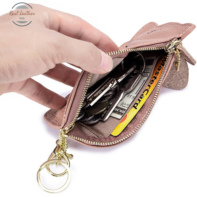 Genuine Leather Cute Cat Coin Purse Coin Purse