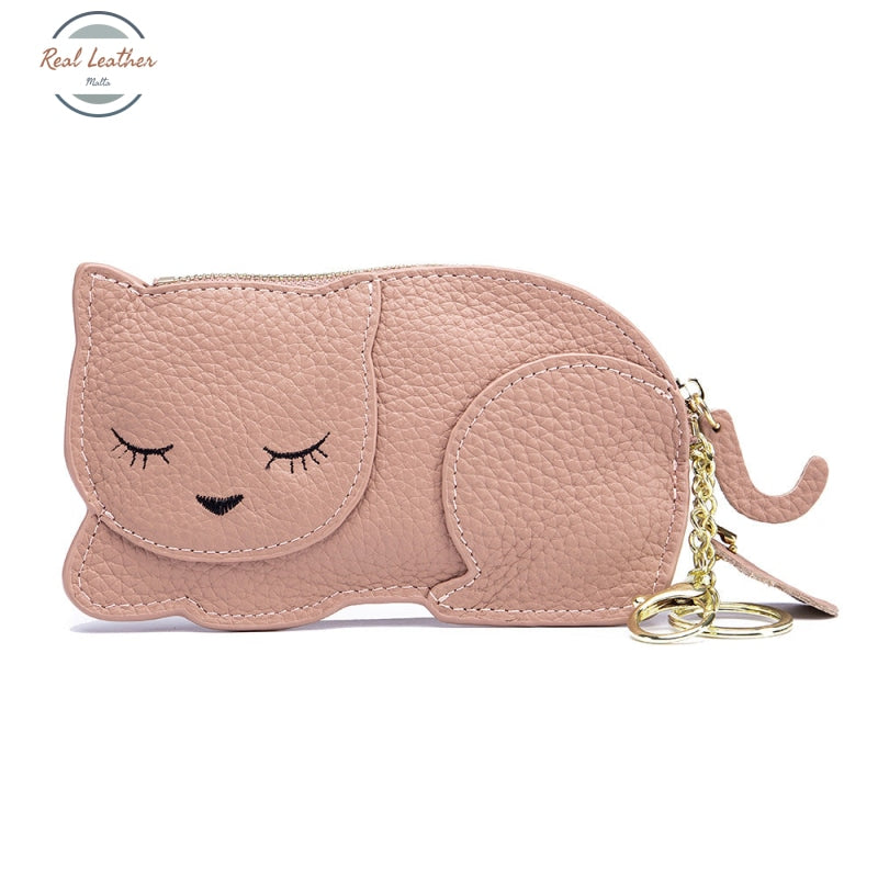 Genuine Leather Cute Cat Coin Purse Coin Purse