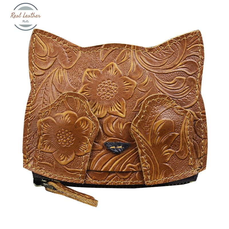 Genuine Leather Cute Cat Coin Purse