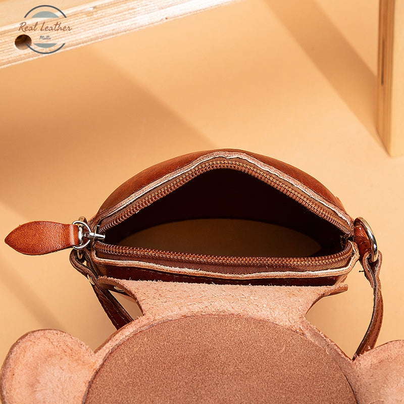 Genuine Leather Cute Character Phone Pouch