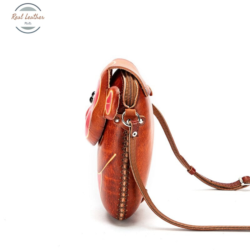 Genuine Leather Cute Character Phone Pouch