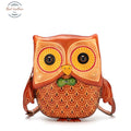 Genuine Leather Cute Character Phone Pouch Owl