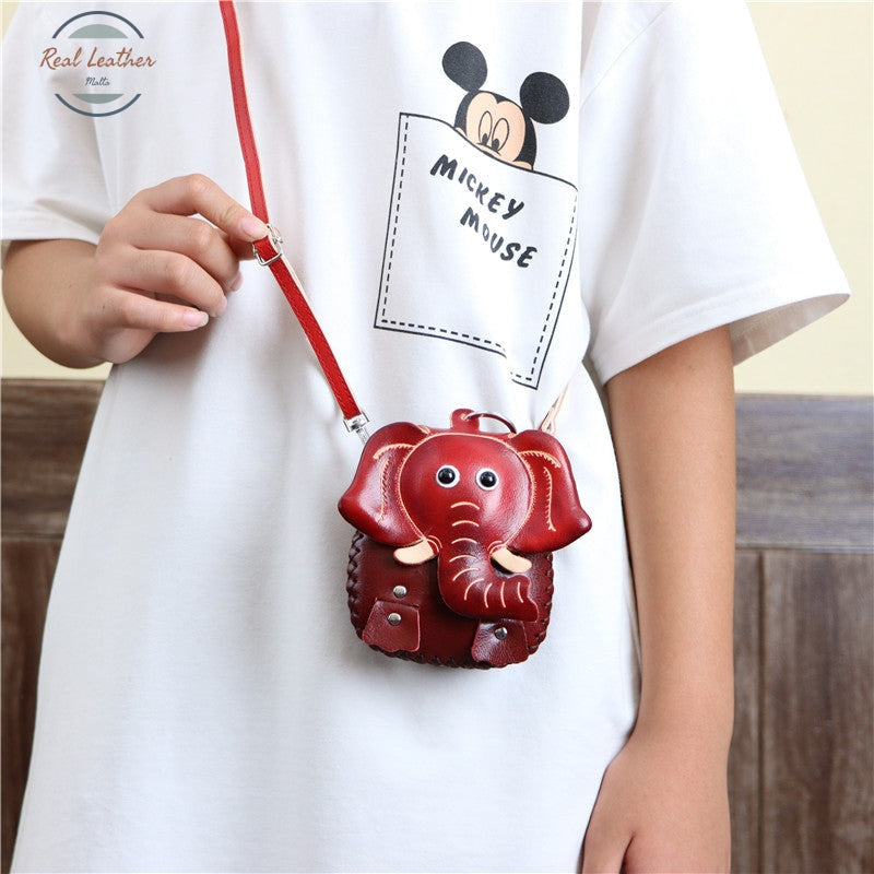Genuine Leather Cute Elephant Coin Purse
