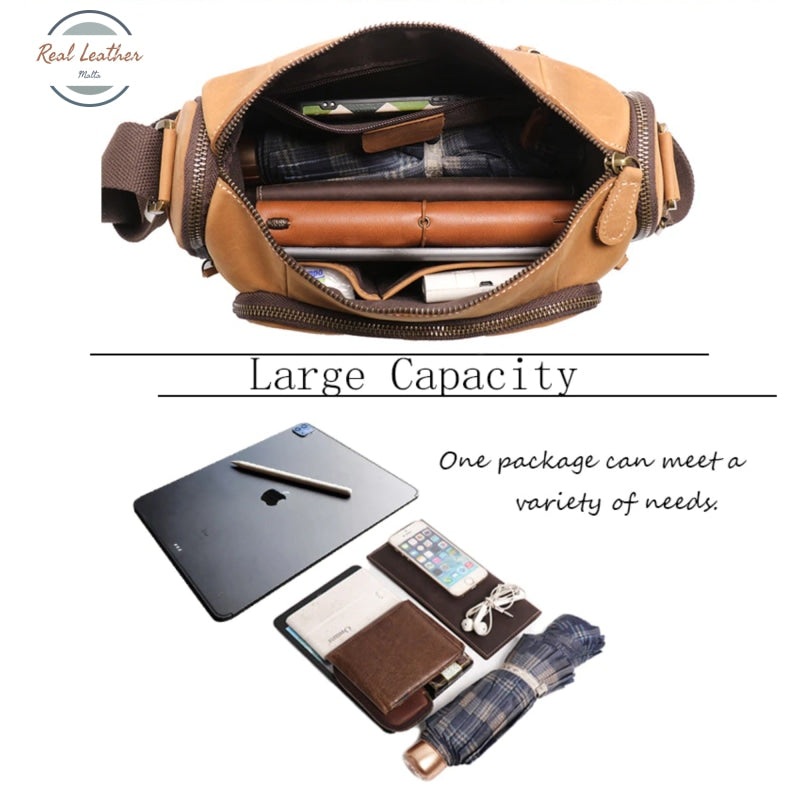 Genuine Leather Daily Casual Messenger Bag