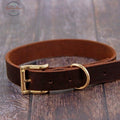 Genuine Leather Dog Collar Brown / Xl Collars