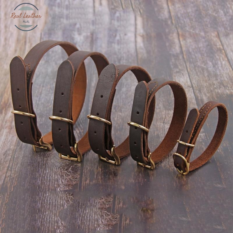 Genuine Leather Dog Collar Collars