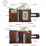 Genuine Leather Double Zipper Short Wallet