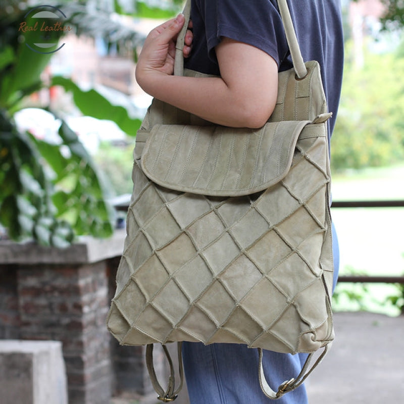 Genuine Leather Dual-Use Bag For Women Fern Green