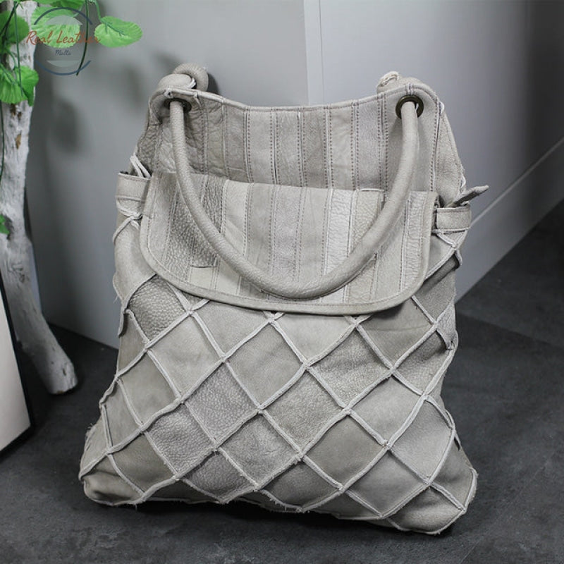 Genuine Leather Dual-Use Bag For Women Gray