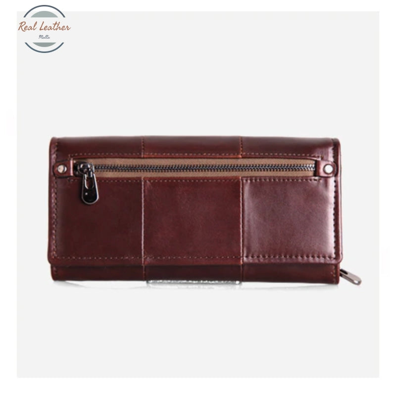 Genuine Leather Fashion Long Wallet