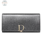 Genuine Leather Fashion Long Wallet For Women Grey