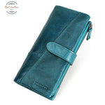 Genuine Leather Fashion Wallet Blue