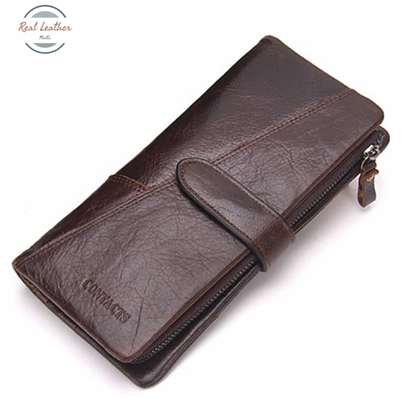 Genuine Leather Fashion Wallet Coffee