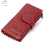 Genuine Leather Fashion Wallet Red