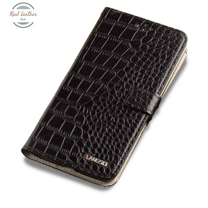 Genuine Leather Flip Case For Iphone 13Promax(6.7) / Black