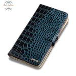 Genuine Leather Flip Case For Iphone 13Promax(6.7) / Blue