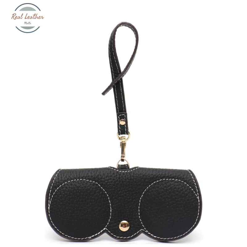 Genuine Leather Glasses Case For Women Black