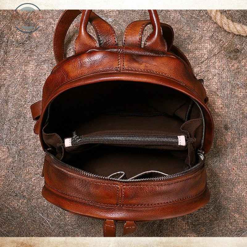 Genuine Leather Hand-Painted Backpack