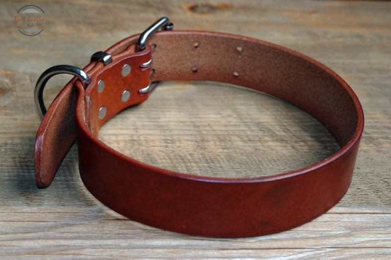 Genuine Leather Heavy Duty Collars Brown / L