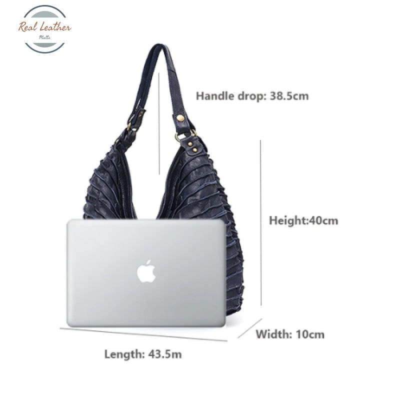 Genuine Leather Hobo Style Shoulder Bag