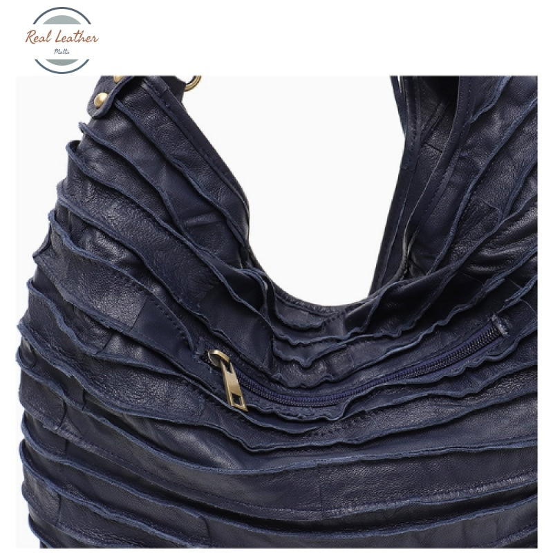 Genuine Leather Hobo Style Shoulder Bag