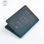 Genuine Leather Israeli Passport Cover Blue Covers