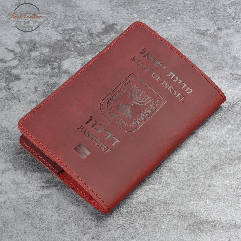 Genuine Leather Israeli Passport Cover Covers