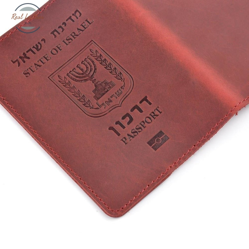 Genuine Leather Israeli Passport Cover Covers