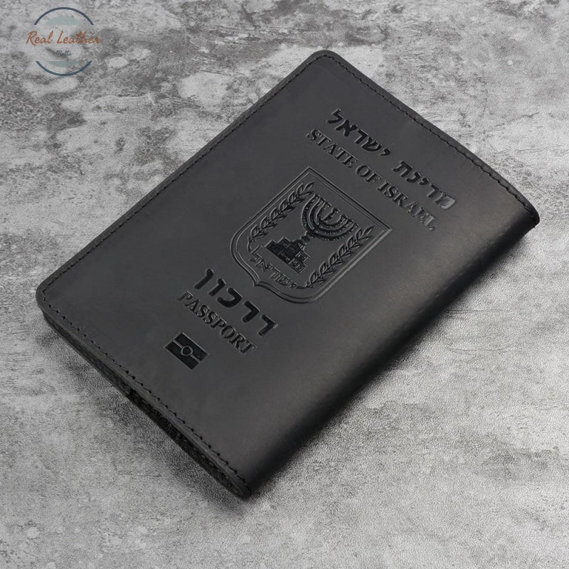 Genuine Leather Israeli Passport Cover Covers