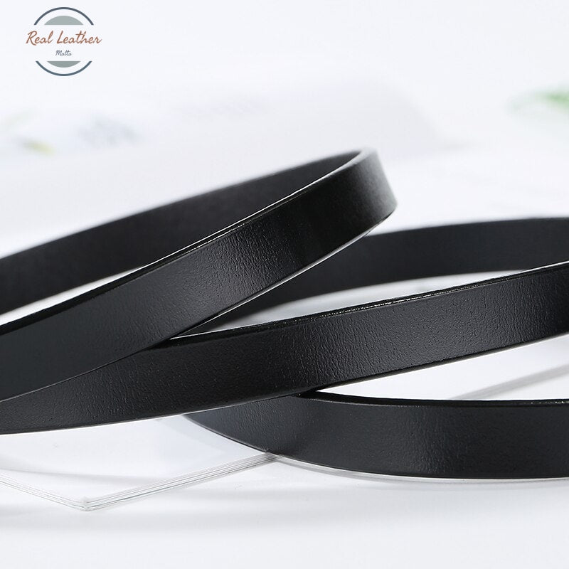 Genuine Leather Knot Slim Belt