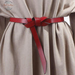 Genuine Leather Knot Waist Belt Red / 110Cm Belts