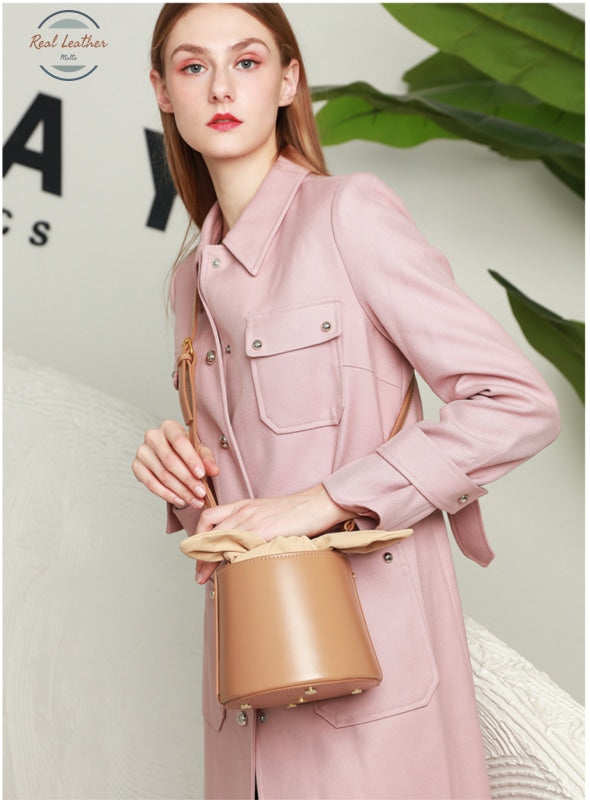 Genuine Leather Ladies Bucket Bag Handbags
