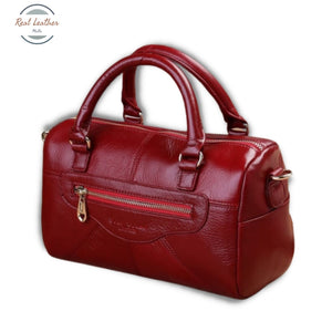 Genuine Leather Ladies Fashion Handbag Red Handbags