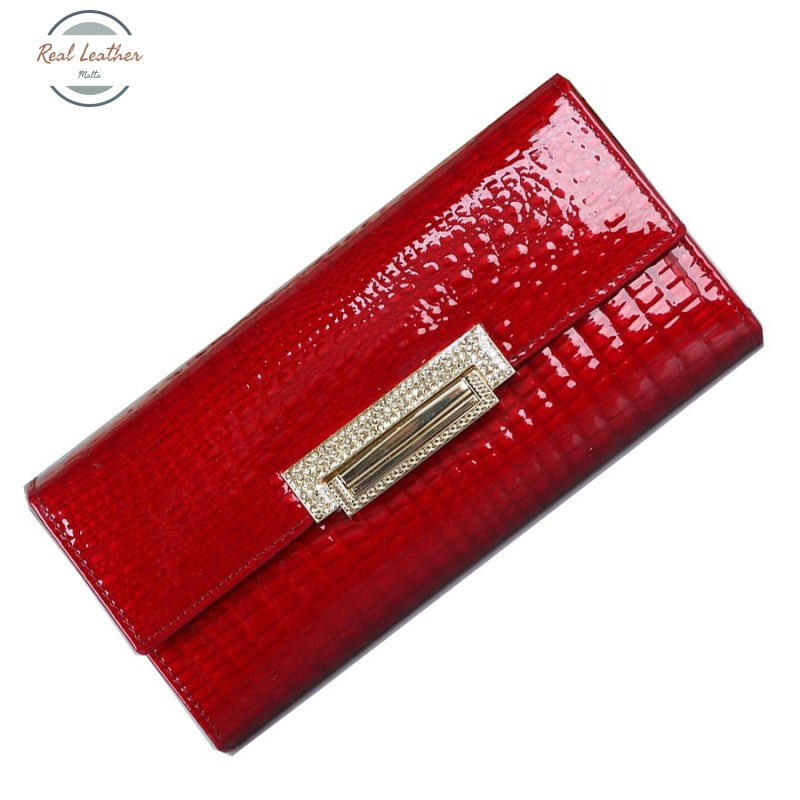 Genuine Leather Ladies Long Wallet Purse