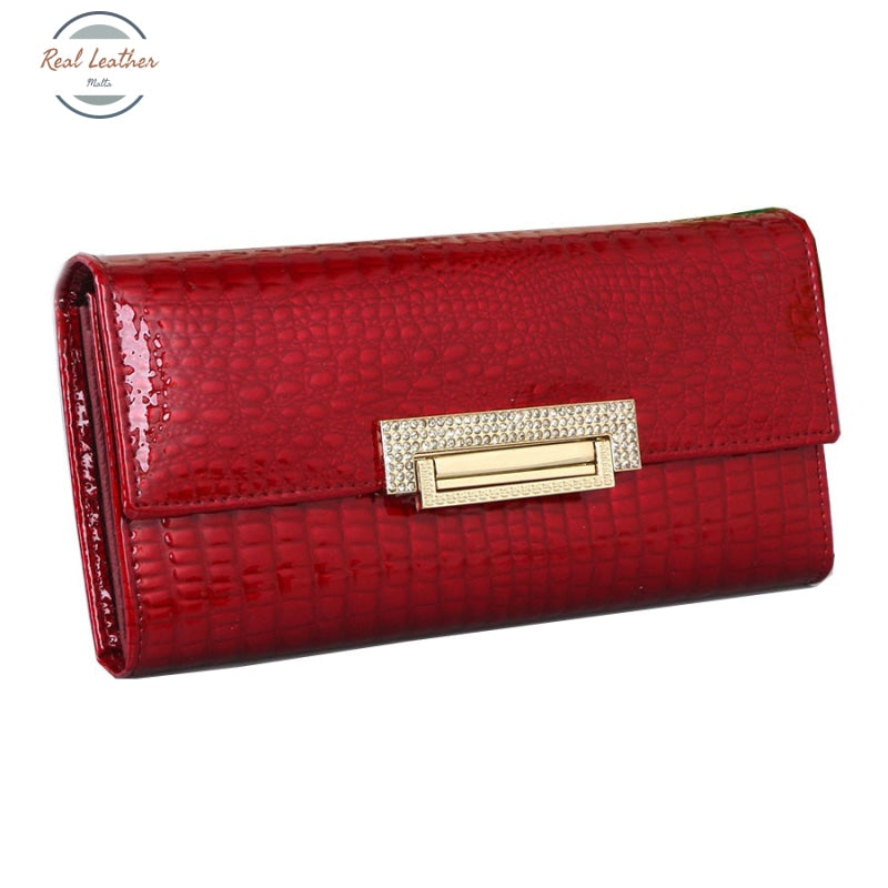 Genuine Leather Ladies Long Wallet Purse