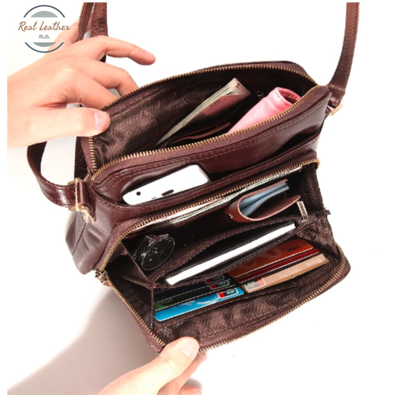 Genuine Leather Ladies Multipocket Slim Shoulder Bag Bags