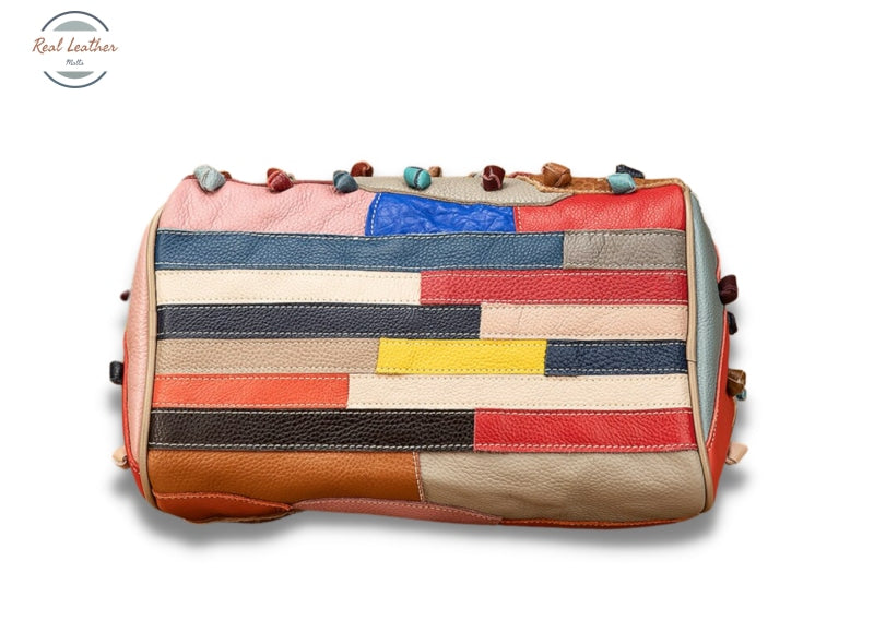 Genuine Leather Ladies Patchwork Handbag