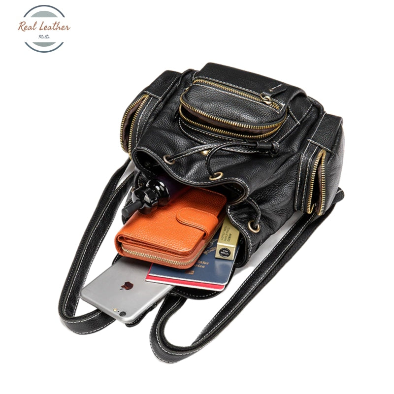 Genuine Leather Ladies Travel Rucksack