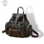 Genuine Leather Ladies Travel Rucksack Black