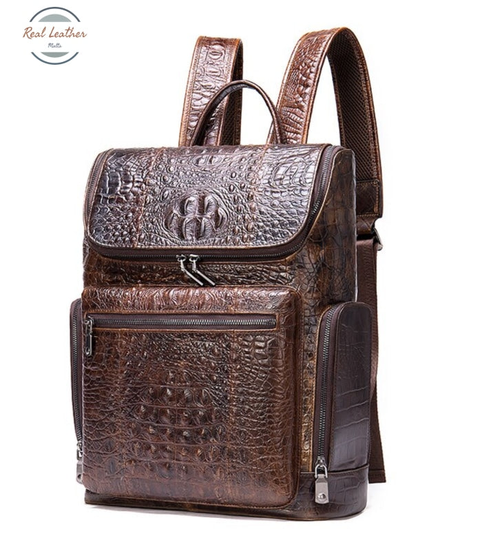 Genuine Leather Laptop Backpack For Men