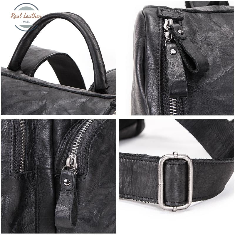 Full-Grain Genuine Leather Laptop Backpack