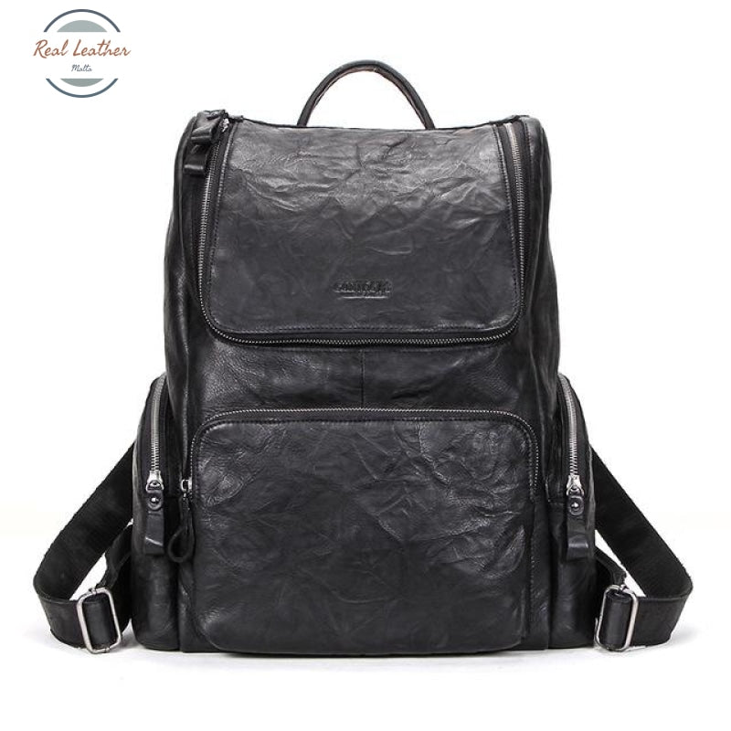 Full-Grain Genuine Leather Laptop Backpack