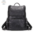 Full-Grain Genuine Leather Laptop Backpack Black