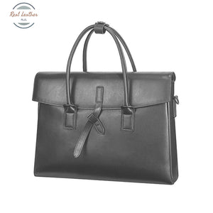 Genuine Leather Womens Laptop Handbag / Briefcase Black Briefcases