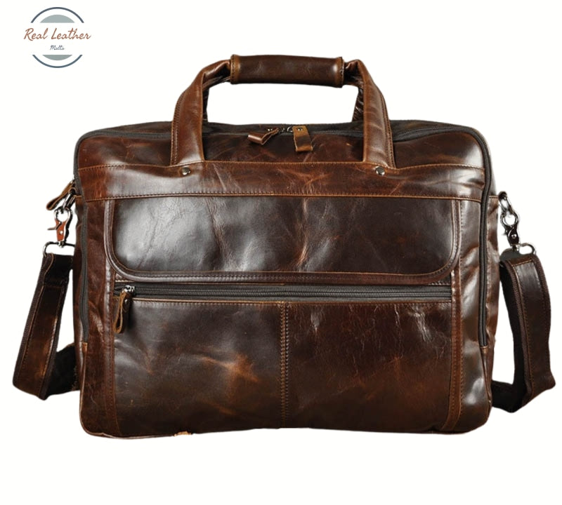Genuine Leather Oily Wax Briefcase Bags