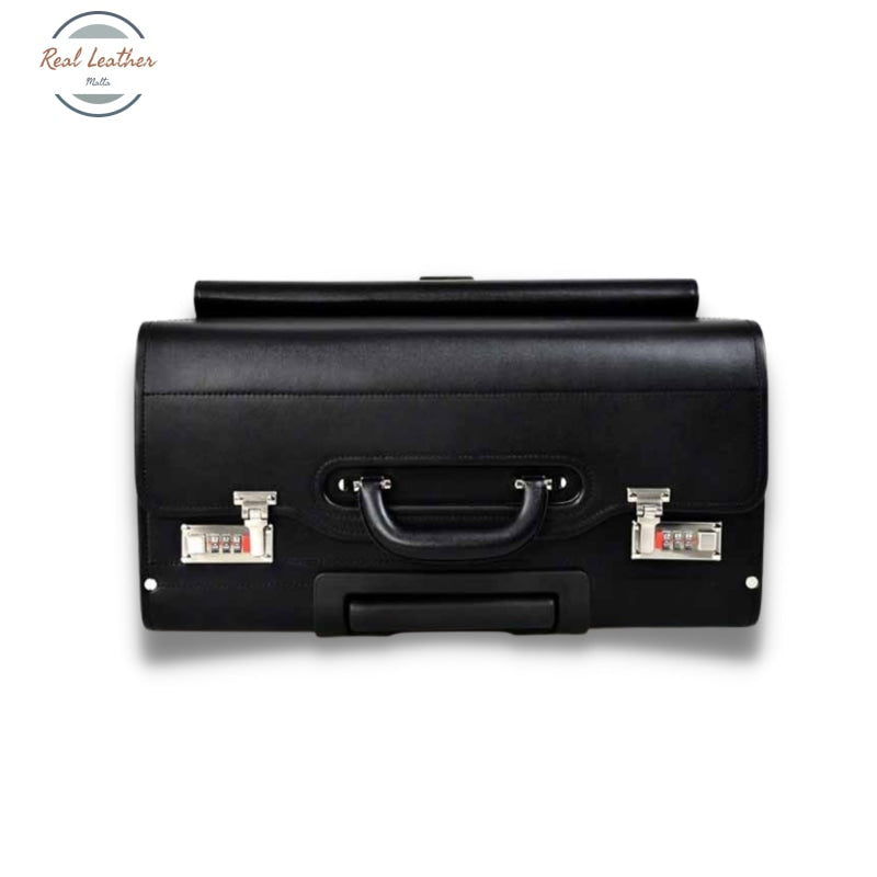 Genuine Leather Luggage Flight Suitcase